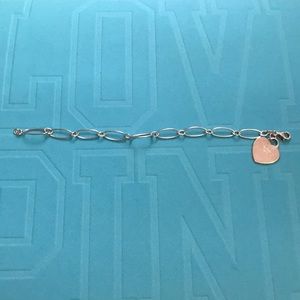 🎀925 stamped sterling bracelet w/ heart tag charm